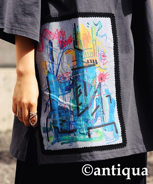 「antiqua」 半袖Tシャツ FREE オフホワイト レディース_画像7