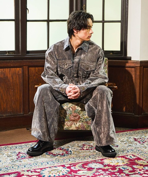 niko and…（ニコアンド） デニムジャケット gジャン Flocked Denim