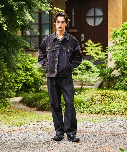 【美品】Fサイズ niko and... ニコアンド ジャケット Gジャン niko and…（ニコアンド） デニムジャケット gジャン Flocked Denim