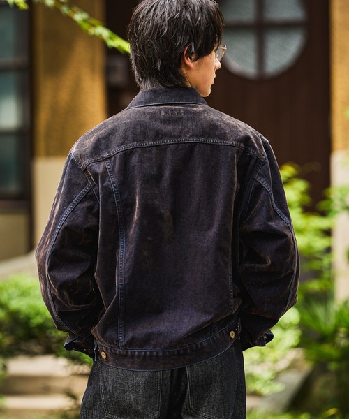niko and…（ニコアンド） デニムジャケット gジャン Flocked Denim