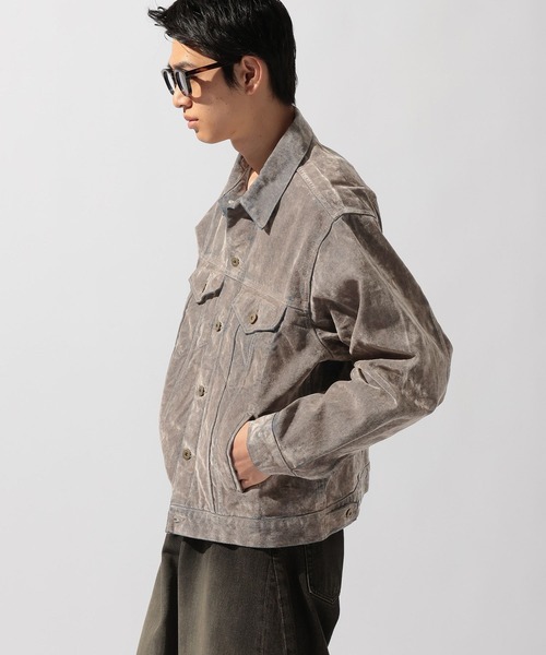 niko and…（ニコアンド） デニムジャケット gジャン Flocked Denim