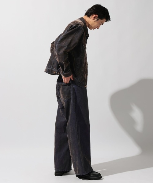 niko and…（ニコアンド） デニムジャケット gジャン Flocked Denim