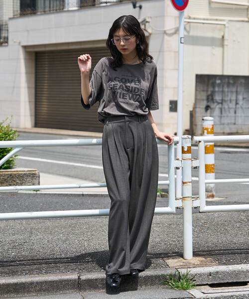 美品　大きいサイズ46 ウエストゴム　ワイドパンツ FREAK'S STORE（フリークスストア） ワイドパンツ スラックス パンツ