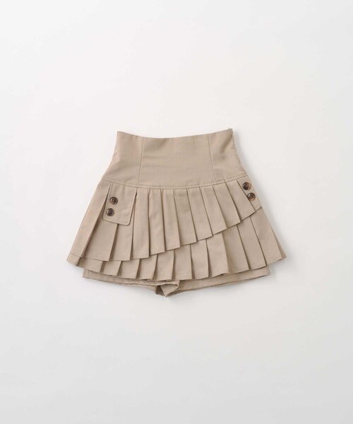 Belle Charme スカート 「Belle Charme」Button Flap Pleats Skirt