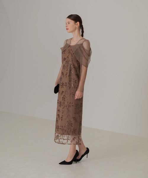 「Leja」 長袖ワンピース MEDIUM グレー レディース_画像4