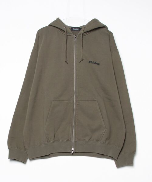 XLARGE ジップアップパーカー オリーブ XLARGE（エクストラ ラージ） ジップアップパーカー L オリーブ メンズ