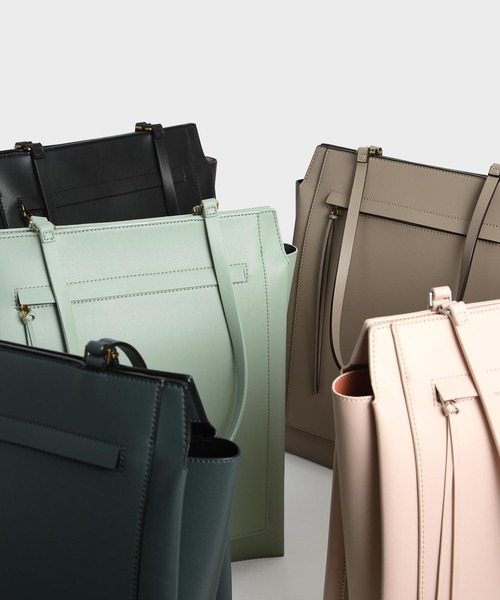 「CHARLES & KEITH」 トートバッグ X-LARGE ブルーグリーン レディース_画像8