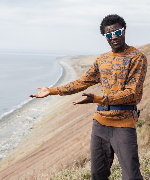 カブー KAVU カブー ハイライン メンズ  ジャカード編 クルーネックセーター ニット カジュアル ウェア KAVU（カブー） セーター ニット HIGHLINE/ハイライン メンズ