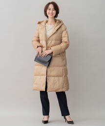 未使用級ꕥ自由区 女優襟 ツイル ロングダウンコート ショール