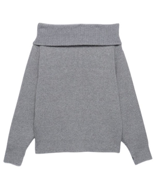 anuans（アニュアンス） ニット ラクーンミックスオフショルニットプル