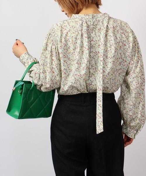 ブラウス シャツ AnnaNicola バックシャン ギャザーブラウス 長袖 レディース Anna Nicola ブラウス シャツ AnnaNicola バックシャン ギャザー