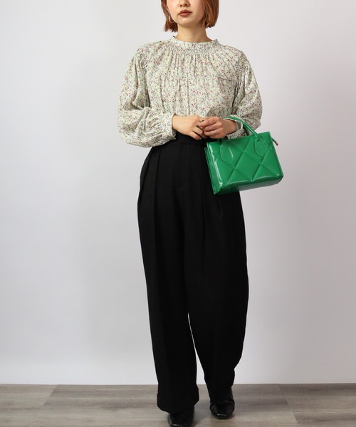 ブラウス シャツ AnnaNicola バックシャン ギャザーブラウス 長袖 レディース Anna Nicola ブラウス シャツ AnnaNicola バックシャン ギャザー