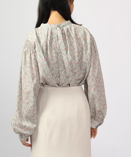 ブラウス シャツ AnnaNicola バックシャン ギャザーブラウス 長袖 レディース Anna Nicola ブラウス シャツ AnnaNicola バックシャン ギャザー
