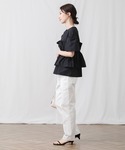 ブラウス シャツ 半袖 ビスチェフリルブラウス...の詳細画像4