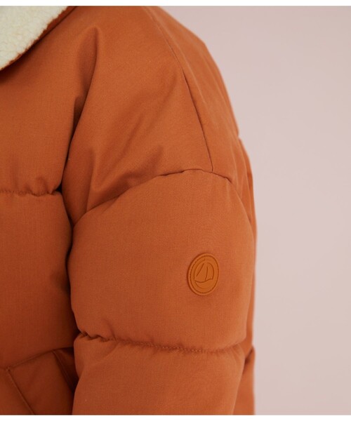 PETIT BATEAU ダウン アウター ボア衿付きジャケット キッズ