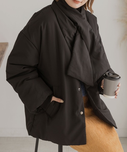 ad thie（アドティエ） ダウンコート ダウンジャケット 共地マフラー