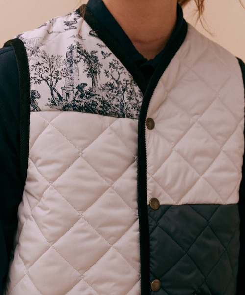 LAVENHAM ベスト LAVENHAM ベスト ジレ JACQUARD PATCHWORK THORNHAM WOMENS