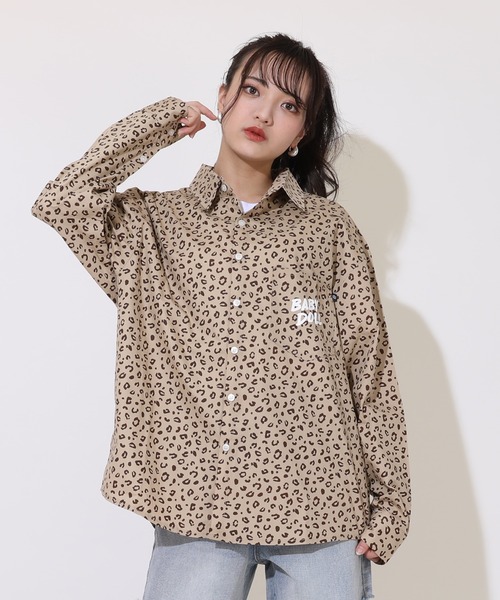 ブラウス シャツ 親子お揃い ヒョウ柄 シャツ 9364A レディース