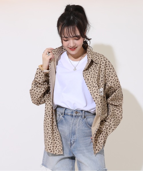 ブラウス シャツ 親子お揃い ヒョウ柄 シャツ 9364A レディース 親子お揃い ヒョウ柄 シャツ 9364A（シャツ/ブラウス