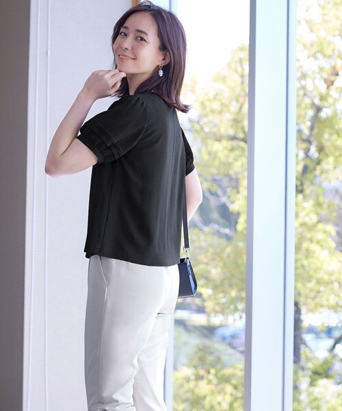 美品✨OHGA　フェアリーパフスリーブブラウス　ピンク　洗える 美品✨OHGA フェアリーパフスリーブブラウス ピンク 洗える