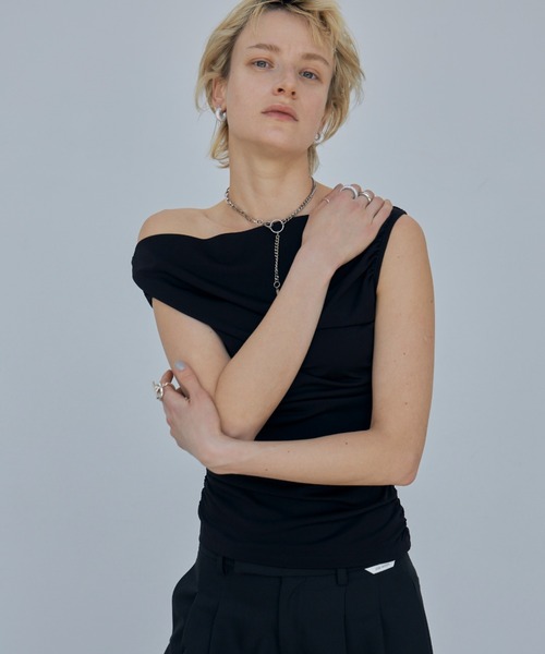 JOSE MOON（ジョゼムーン） tシャツ ONE SHOULDER GATHER TOPS/ワン