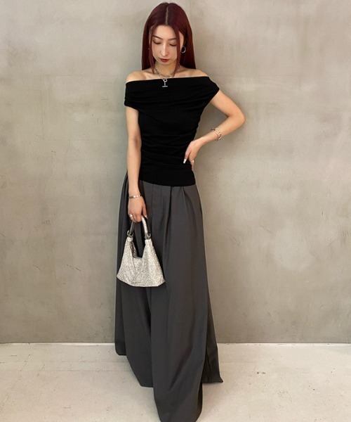 JOSE MOON（ジョゼムーン） tシャツ ONE SHOULDER GATHER TOPS/ワン