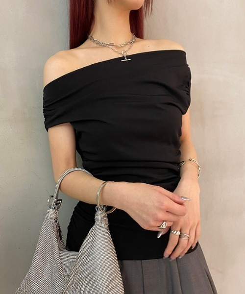 JOSE MOON（ジョゼムーン） tシャツ ONE SHOULDER GATHER TOPS/ワン