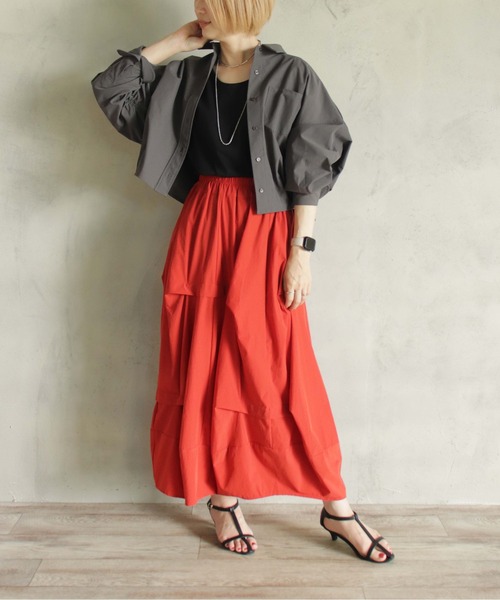 BBCO スカート JOSE MOON スカート CRUMPLED SLIT SKIRT/クランプルスリット