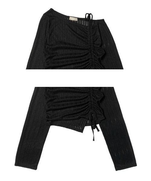 tシャツ ギャザーオフショルダーリブロンT レディース ギャザーオフショルダーリブロンT｜ACLENT（アクレント）