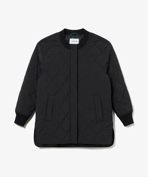 【LACOSTE】ボックスシルエット撥水キルティングジャケット ラウンドヘムライン ボックスシルエット撥水キルティング
