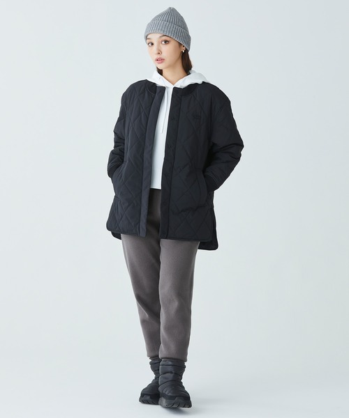 【LACOSTE】ボックスシルエット撥水キルティングジャケット ラウンドヘムライン ボックスシルエット撥水キルティング