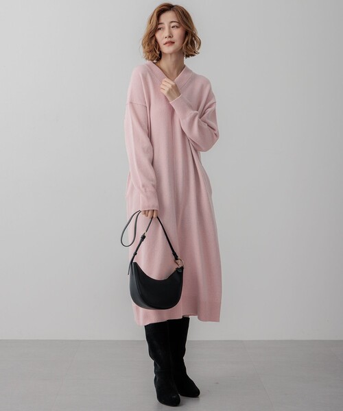 SLOW 23区　ワンピース　　　【新品】 23区 ワンピース 「SLOW/一部店舗限定」ニットトータル Vネック