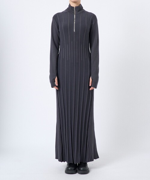 CINOH　チノ　ワンピース CINOH（チノ） ドレス 「CINOH/チノ」別注 ZIP KNIT DRESS/ジップ