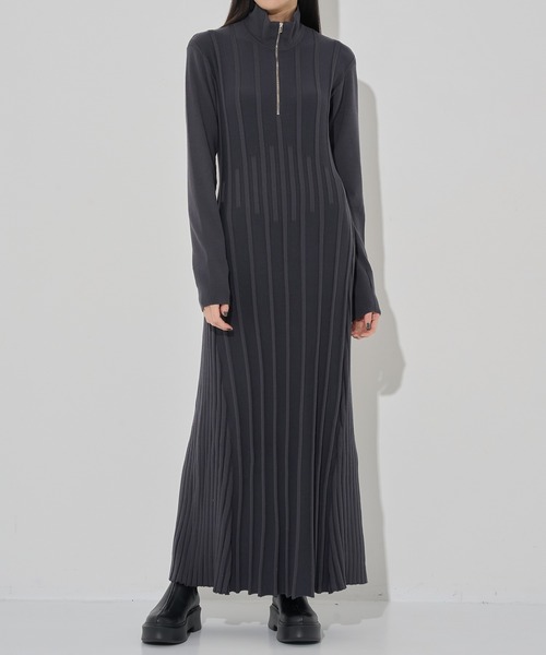 CINOH（チノ） ドレス 「CINOH/チノ」別注 ZIP KNIT DRESS/ジップ
