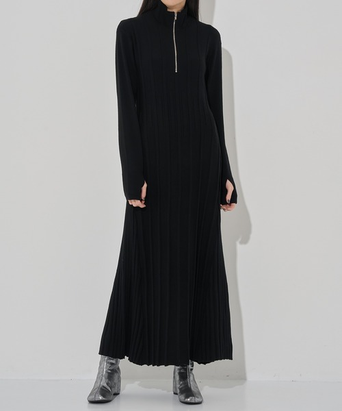 CINOH（チノ） ドレス 「CINOH/チノ」別注 ZIP KNIT DRESS/ジップ