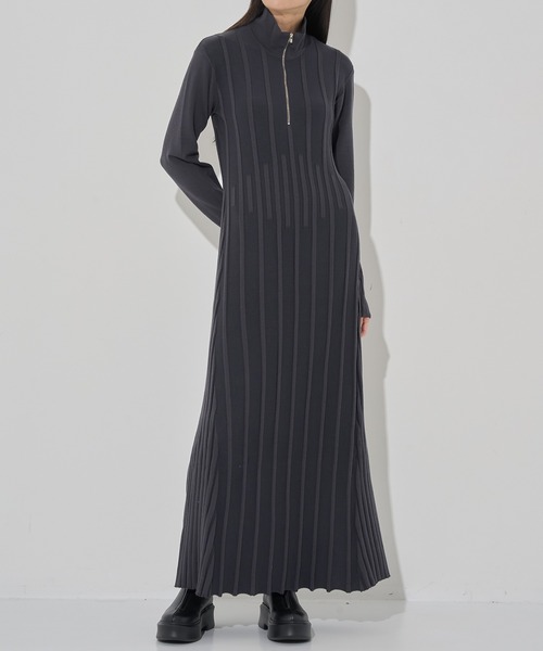 CINOH（チノ） ドレス 「CINOH/チノ」別注 ZIP KNIT DRESS/ジップ