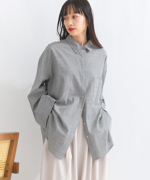 terrace ブラウス シャツ ワイドスリーブダンガリーシャツ レディース