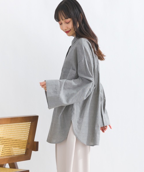 terrace ブラウス シャツ ワイドスリーブダンガリーシャツ レディース