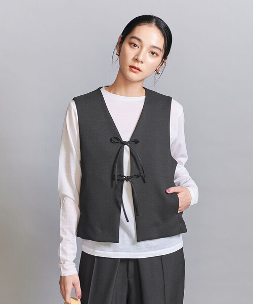 BEAUTY＆YOUTH UNITED ARROWS ベスト ジレ フロントリボン