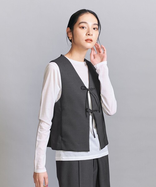 BEAUTY＆YOUTH UNITED ARROWS ベスト ジレ フロントリボン