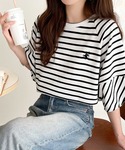 tシャツ 大人の上品シンプル。ワンポイント刺繍...の詳細画像1