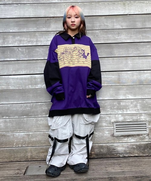tシャツ CANDY FRIENDS POLO トップス レディース メンズ Candy Stripper tシャツ CANDY FRIENDS POLO トップス