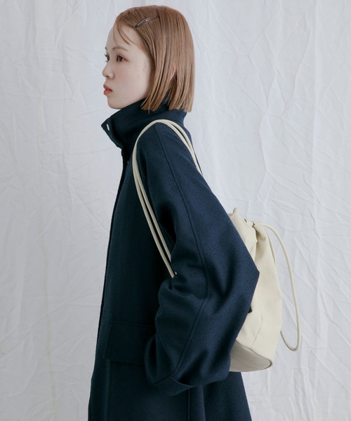 美品】nest Robe ウールブークレ ノーカラー ジャケット 黒 FREE