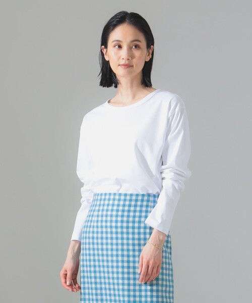 tシャツ 「別注」ATON / DRY COTTON JERSEY ロングスリーブ Tシャツ レディース ATON tシャツ 「別注」ATON / DRY COTTON JERSEY ロングスリーブ