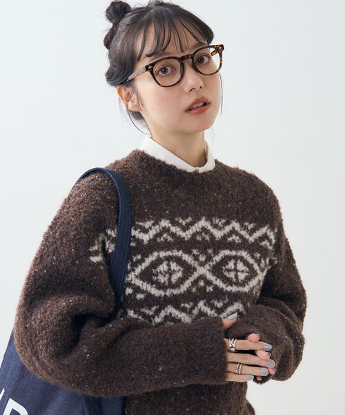 FREAK'S STORE（フリークスストア） 長袖ニット フリ- ブラウン