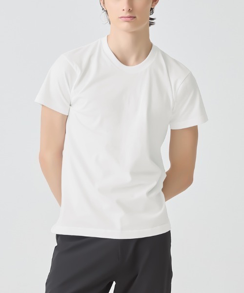 ホワイト クルーネック Tシャツ BODY WILD（ボディワイルド） tシャツ クルーネック Tシャツ 抗菌防臭