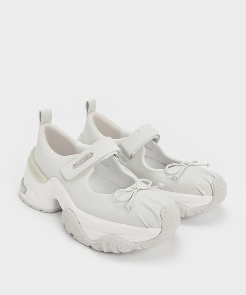 メリージェーン CHARLES ＆ KEITH スニーカー ボウ ツートーンメリージェーン