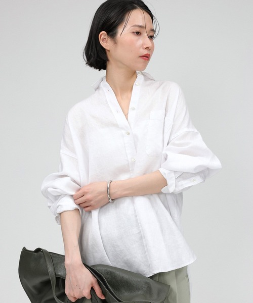BABYLONE ブラウス シャツ リネンシャツ レディース : ZOZOTOWN