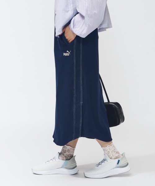 PUMA スカート プーマ CORE HERITAGE デニムライク ロングスカート_