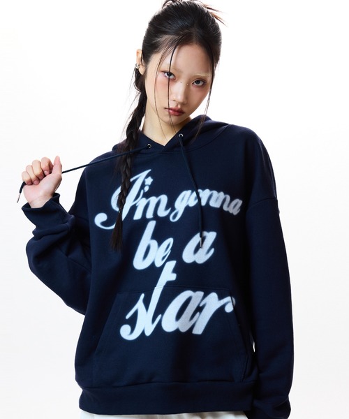 パーカー IM LETTERING HOODIE レディース